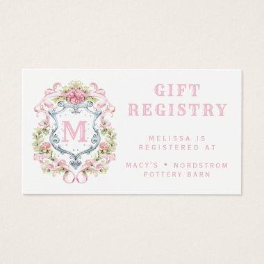 Floral Crest Monogram Gift Registry
