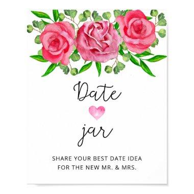 Floral date night ideas. Date jar bridal game Poster