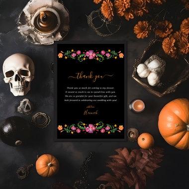 Floral Day of the Dead Bridal Shower Thank You Invitations