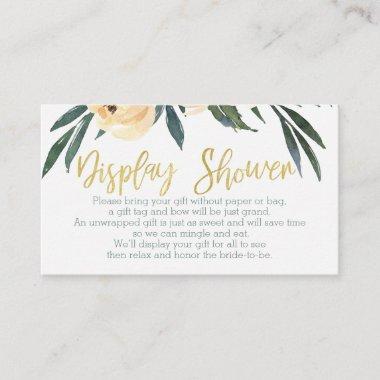 Floral display shower bridal shower insert card