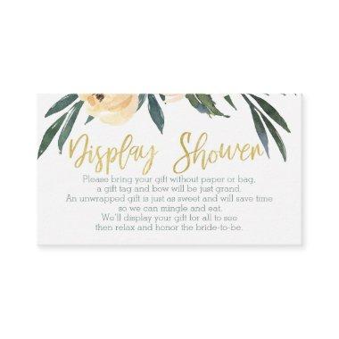 Floral display shower bridal shower insert card