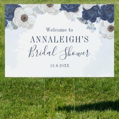 Floral Dusty Blue Botanical Bridal Shower Sign
