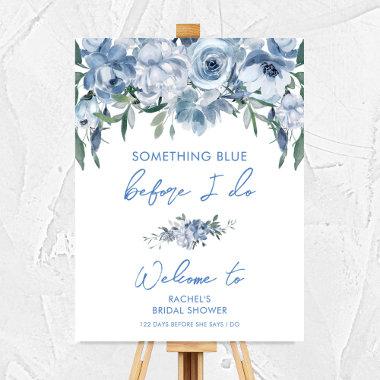 Floral Dusty Blue Bridal Shower Welcome Sign
