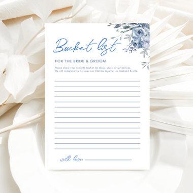 Floral Dusty Blue Bucket List Bridal Shower Game