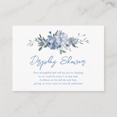 Floral Dusty Blue Display Shower Bridal Shower Enclosure Invitations