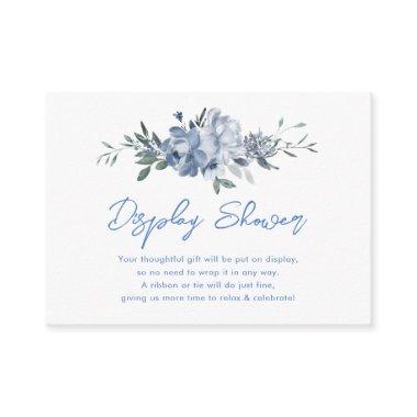 Floral Dusty Blue Display Shower Bridal Shower Enclosure Invitations