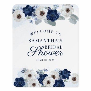 Floral Dusty Blue Navy Botanical  Foam Board