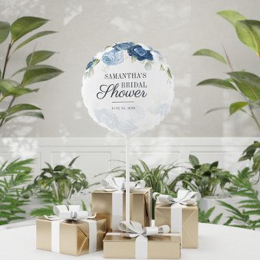Floral Dusty Blue Watercolor Bloom Bridal Shower Balloon