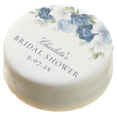 Floral Dusty Blue Watercolor  Chocolate Covered Oreo