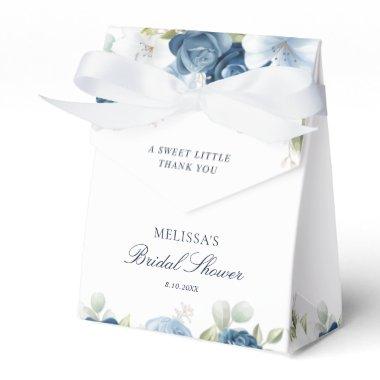 Floral Dusty Blue Watercolor Bridal Shower Favor Boxes