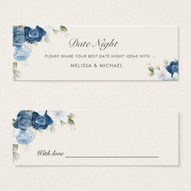 Floral Dusty Blue Wedding Date Night Jar Invitations