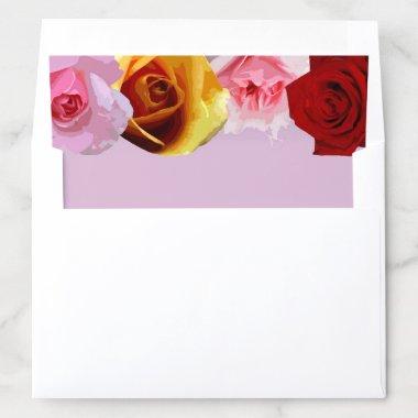 Floral Elegant Roses Modern Beautiful Template Envelope Liner