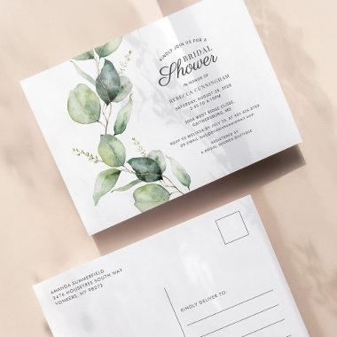 Floral Eucalyptus Leaves Script  Invitation Post
