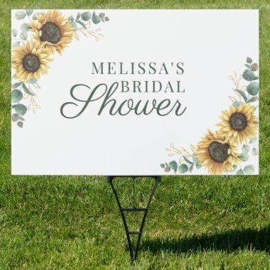 Floral Eucalyptus Sunflower Script Bridal Shower Sign