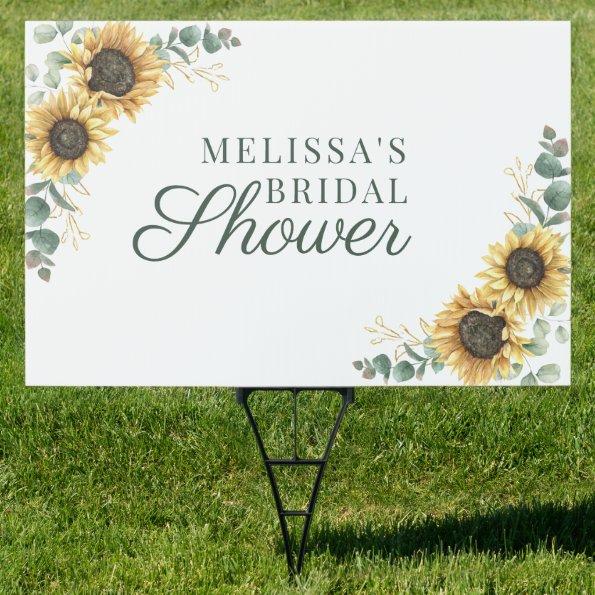 Floral Eucalyptus Sunflower Script  Sign
