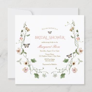 Floral Fairytale Garden Bridal Shower Invitations