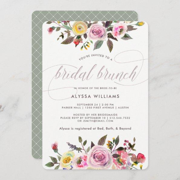 Floral Fantasy | Modern Watercolor Bridal Brunch Invitations