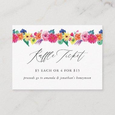 Floral Fiesta Bridal Shower Raffle Ticket Enclosure Invitations