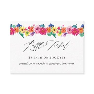 Floral Fiesta Bridal Shower Raffle Ticket Enclosure Invitations