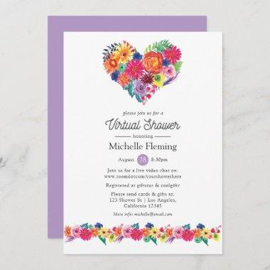 Floral Fiesta Virtual Baby or Bridal Shower Invitations