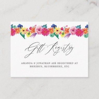 Floral Fiesta Wedding Gift Registry Enclosure Invitations