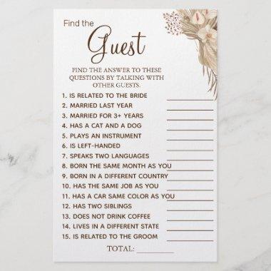 Floral Find the Guest Bridal shower game Invitations Flyer
