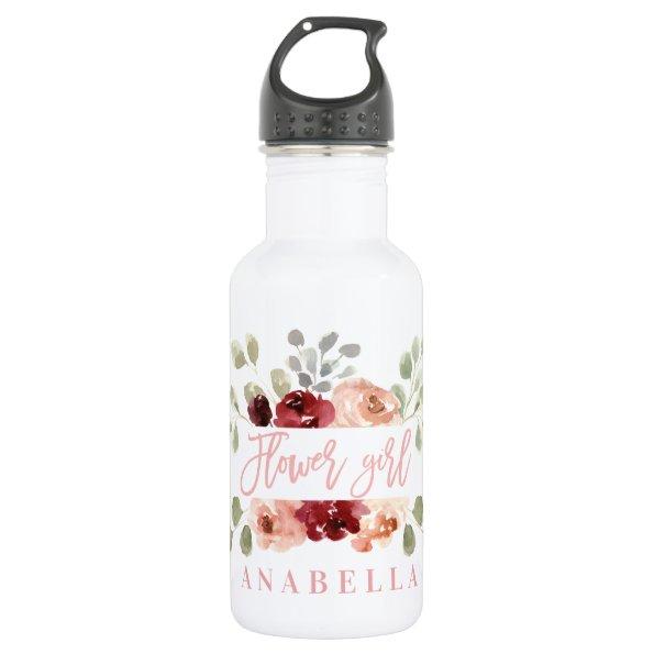 floral flower bachelorette bridal shower tote stainless steel water bottle