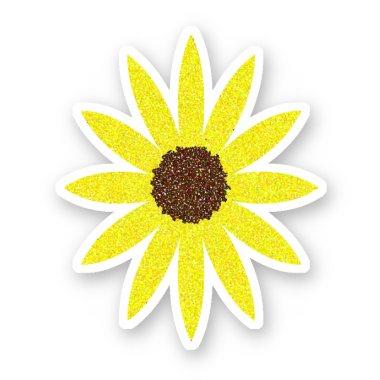Floral Flowers Sunflower Abstract Golden Yellow Sticker