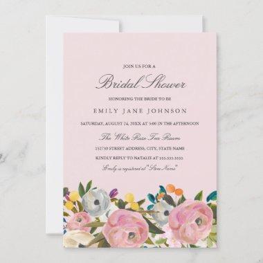 Floral Garden Pink Bridal Shower Invite