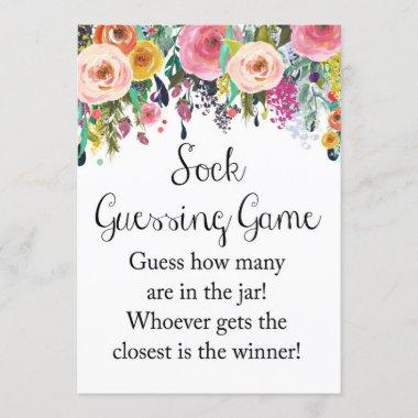 Floral Garden Sock Guessing Game Sign " Size Invitations