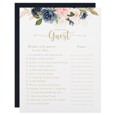 Floral Gold Bridal Shower Find the Guest Game