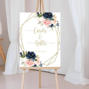 Floral Gold Geometric Invitations and Gifts Sign
