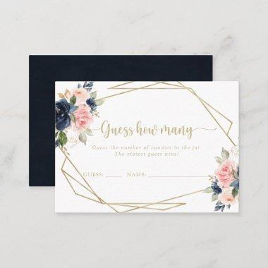 Floral Gold Geometric Guess How Many Game Invitations