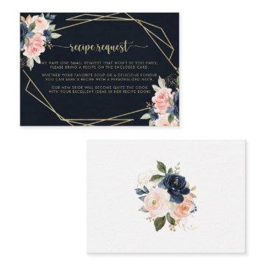 Floral Gold Geometric Wedding Recipe Request  Enclosure Invitations