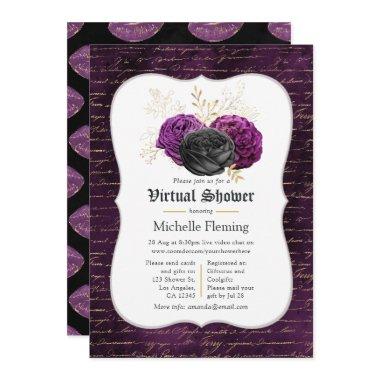 Floral Gothic Floral Virtual Bridal Shower Invitations