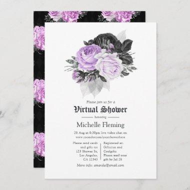 Floral Gothic Virtual Bridal Shower Invitations