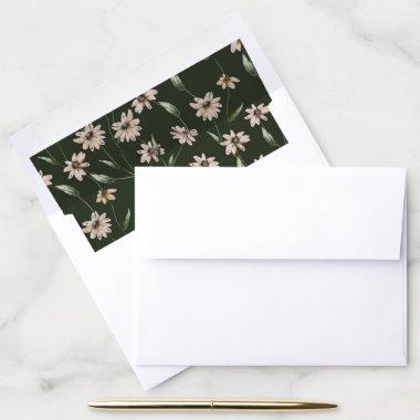 Floral Green Envelope Liner