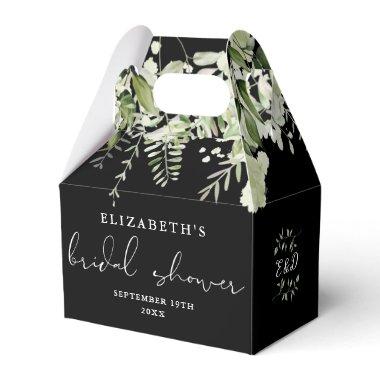 Floral Greenery Black And White  Favor Boxes