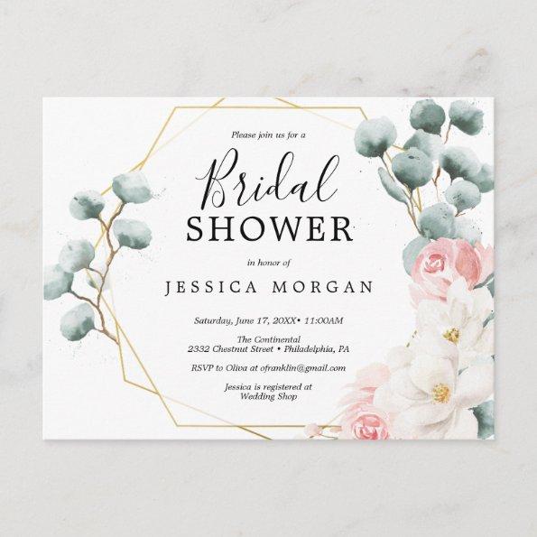 Floral Greenery Bridal Shower Invitation PostInvitations