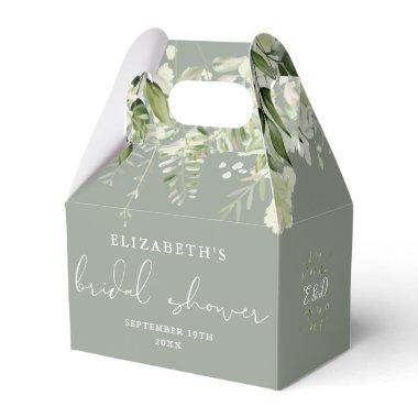 Floral Greenery Elegant Sage Green  Favor Boxes