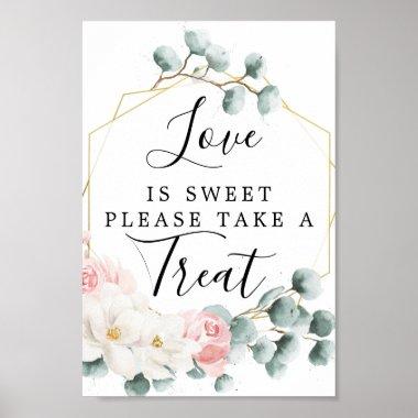 Floral Greenery Love Is Sweet Favors Sign