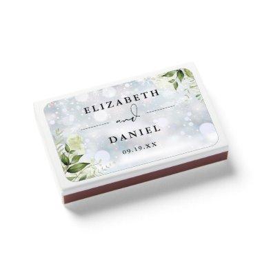 Floral Greenery Winter Wedding Favors Matchboxes