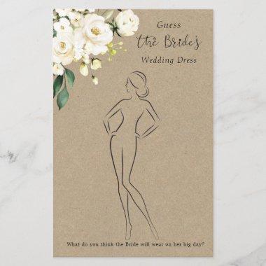 Floral Guess The Dress Bridal Shower Game Stat