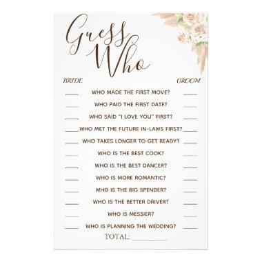 Floral Guess Who Bridal shower game Invitations Flyer