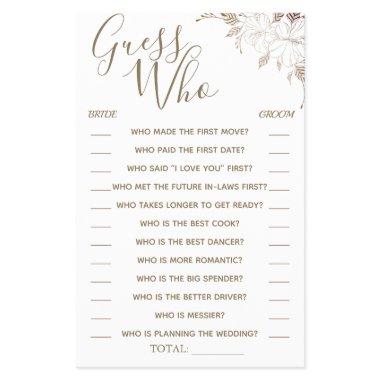 Floral Guess Who  game  Flyer