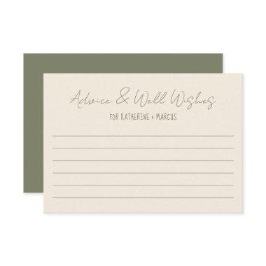 Floral Hand Drawn Scribble Script Bridal Shower Advice Card