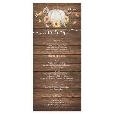 Floral Harvest Pumpkin Wedding Menus
