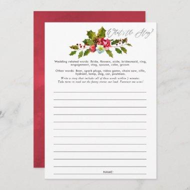 Floral Holly Christmas Bridal Shower Game Invitations