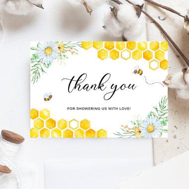 Floral Honey Bee Thank you Invitations
