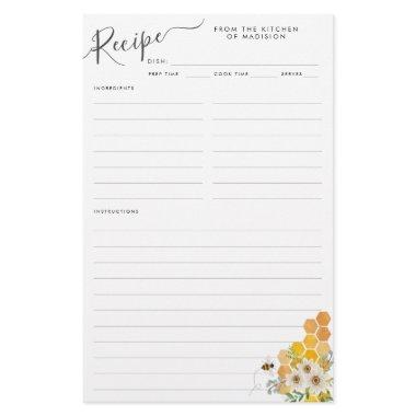 Floral Honeycomb Bumblebee Bee Kitchen Recipe